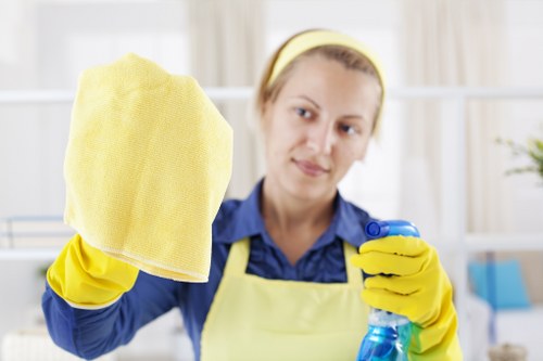 Cleaning specialist assessing fabric condition before treatment