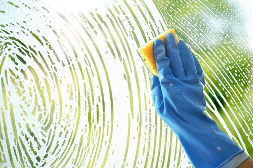 Close-up of carpet fiber care and stain removal process